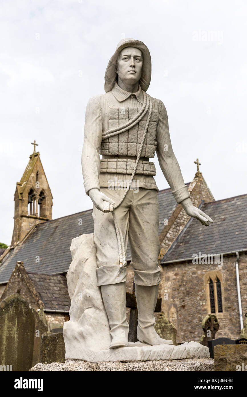Naufrage à memorial canotiers noyé à Port Eynon, Gower, Pays de Galles, Royaume-Uni Banque D'Images