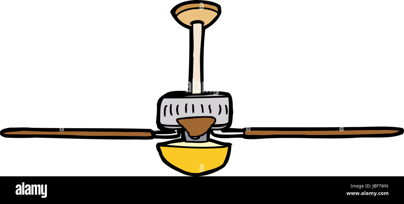 Dessin de ventilateur de plafond isolé sur fond blanc Banque D'Images