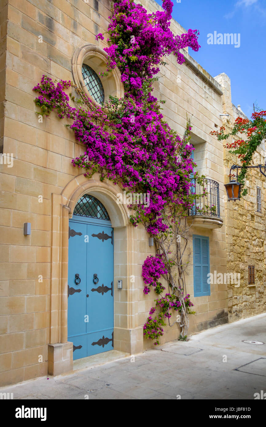 Vieille rue étroite de Mdina - Mdina, Malte Banque D'Images