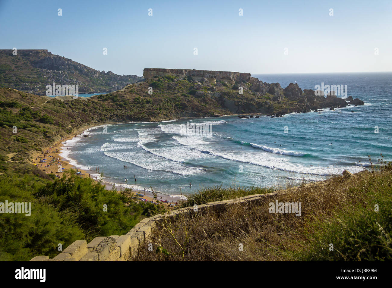 Ghajn Tuffieha Bay près de Golden Bay - Malte Banque D'Images