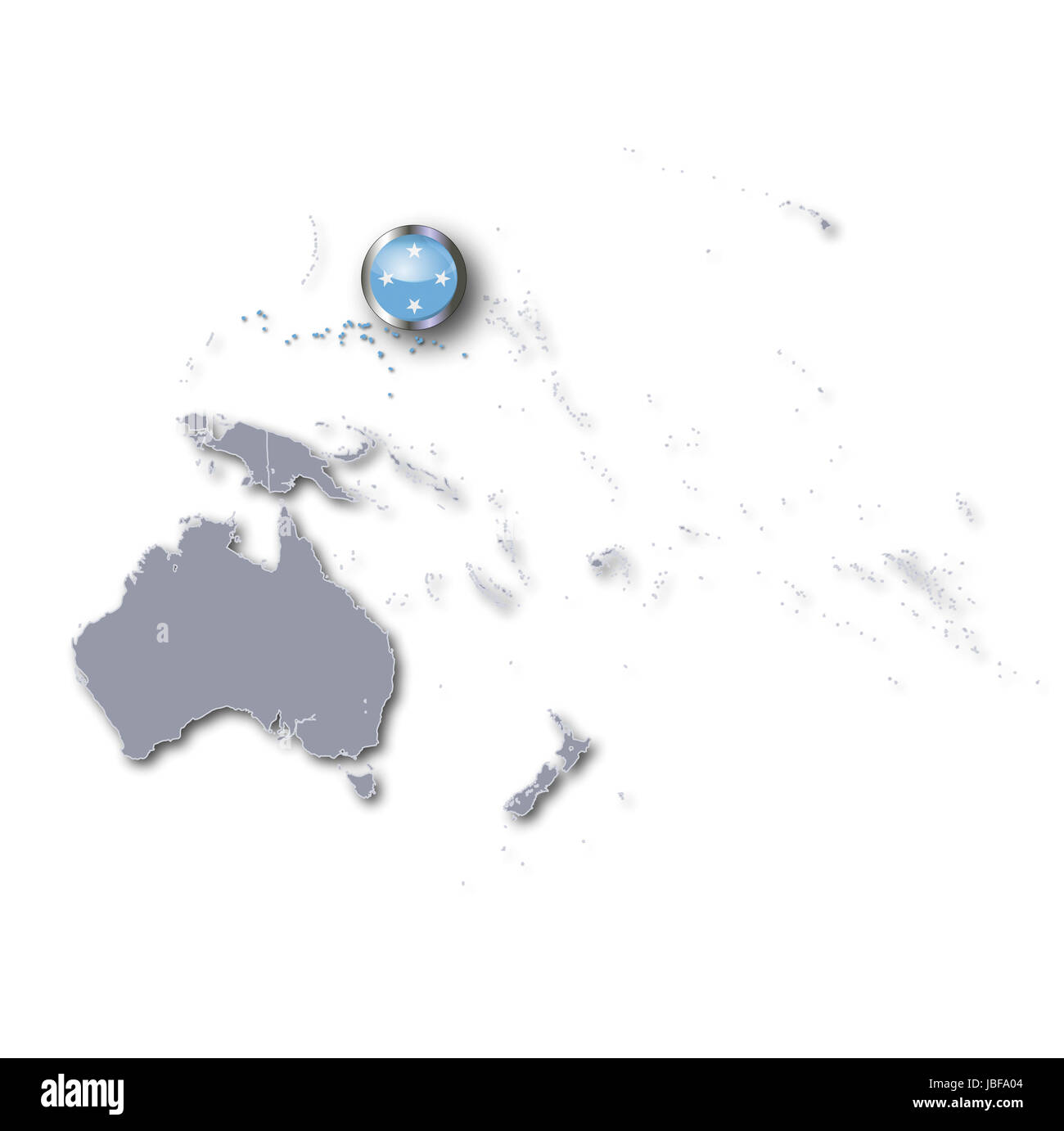 Carte du Pacifique Micronésie Banque D'Images