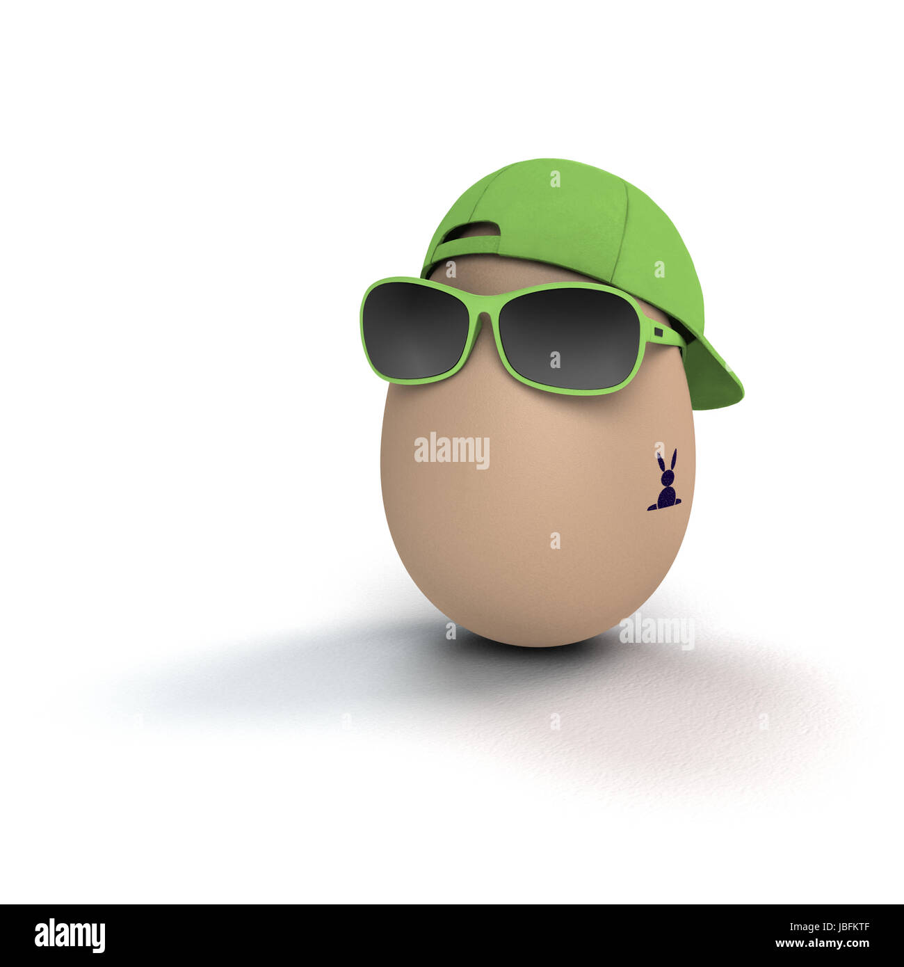 Cool Drôle Et œuf De Pâques Avec Bunny Tattoo Banque D