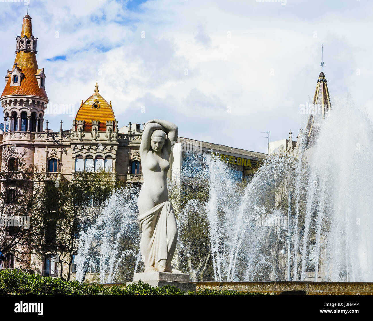 La Placa Catalunya à Barcelone,u200BU200bspain Banque D'Images