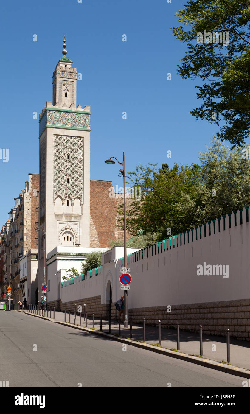 Grande Mosquée de Paris, Rue Georges Desplas, France. Banque D'Images