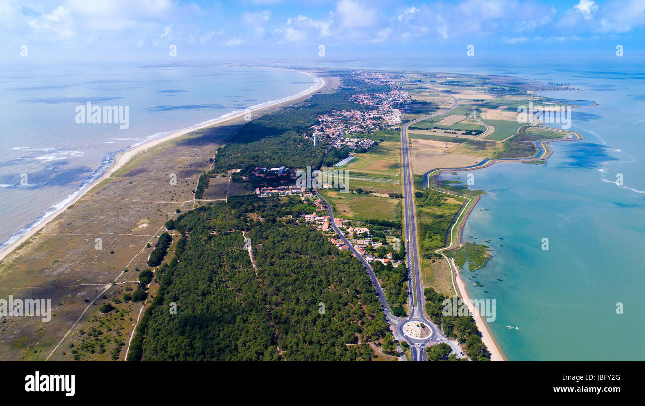 Panorama de l'antenne de l'île de Noirmoutier en Vendée, France Banque D'Images