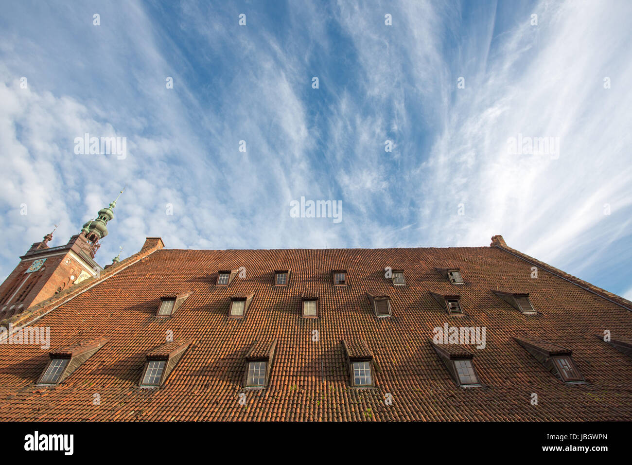 Détail de l'église classique dans la vieille ville de Gdansk, Pologne Banque D'Images