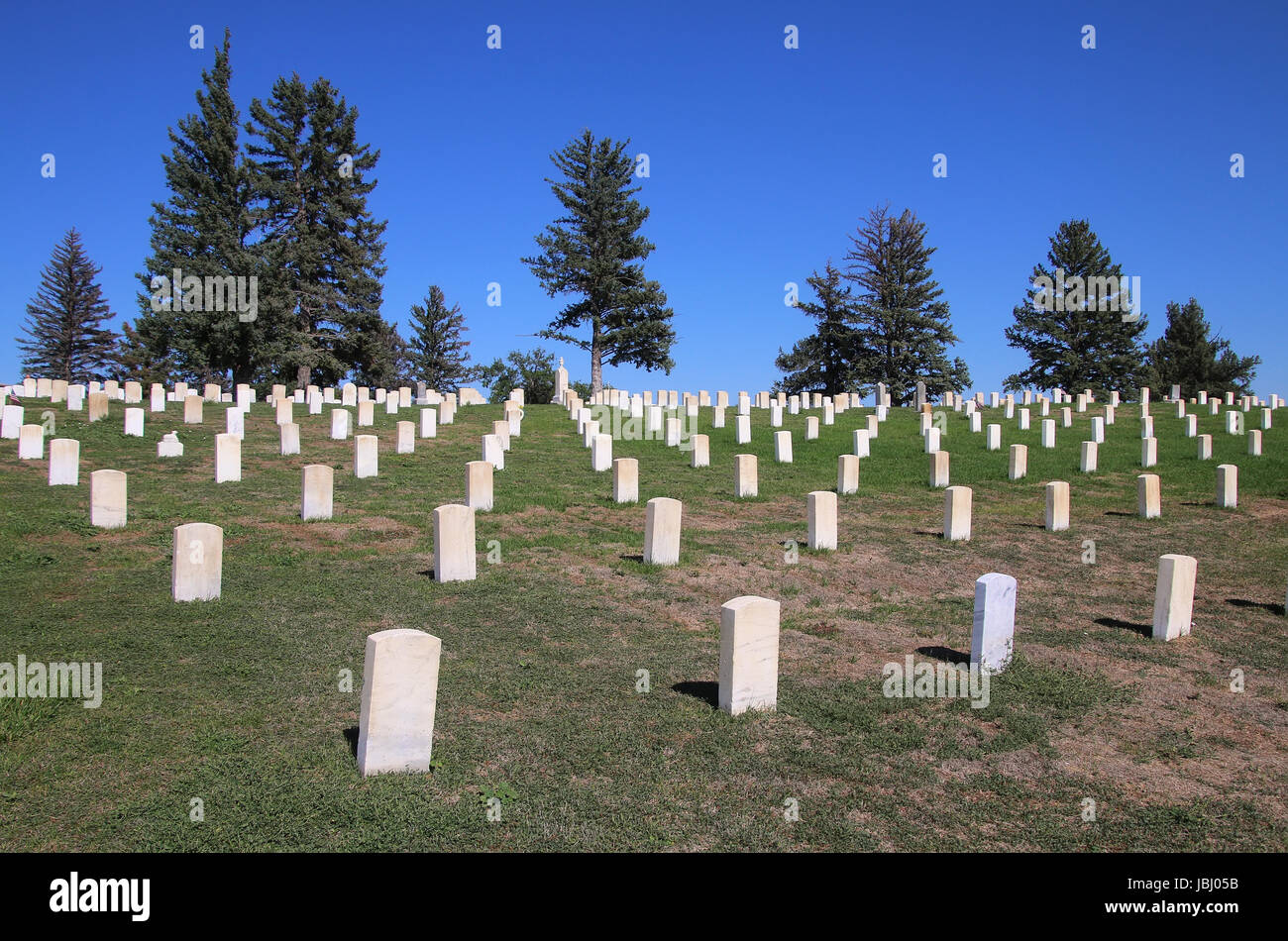 Cimetière national de Custer à Little Bighorn Battlefield National Monument, Montana, USA. Elle préserve le site de la 25 et 26 juin 1876, bataille de t Banque D'Images Cimetière national de Custer à Little Bighorn Battlefield National Monument, Montana, USA. Elle préserve le site de la 25 et 26 juin 1876, bataille de t Banque D'Images