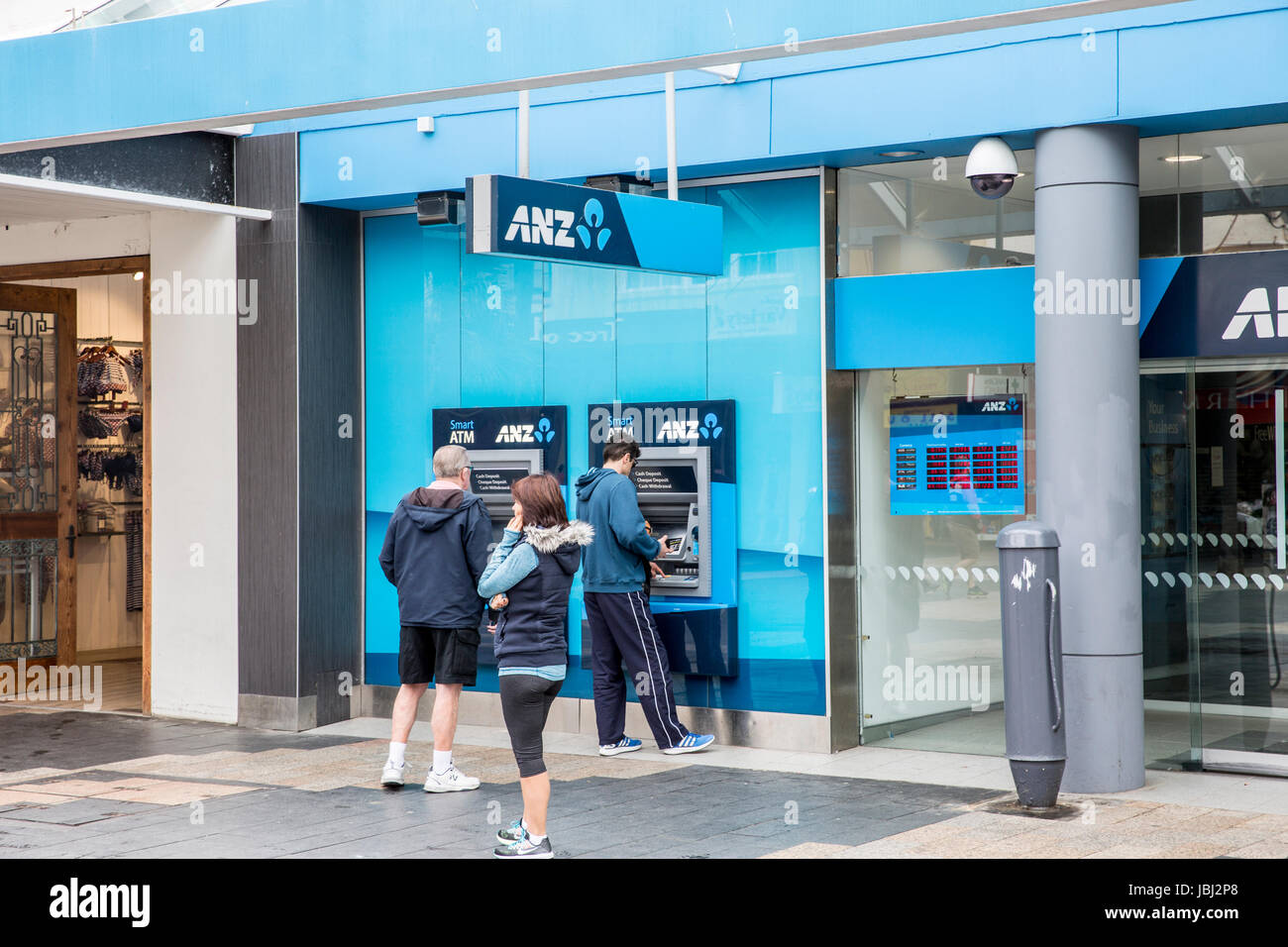Direction générale de la banque ANZ à Manly Beach, Sydney, Australie Banque D'Images