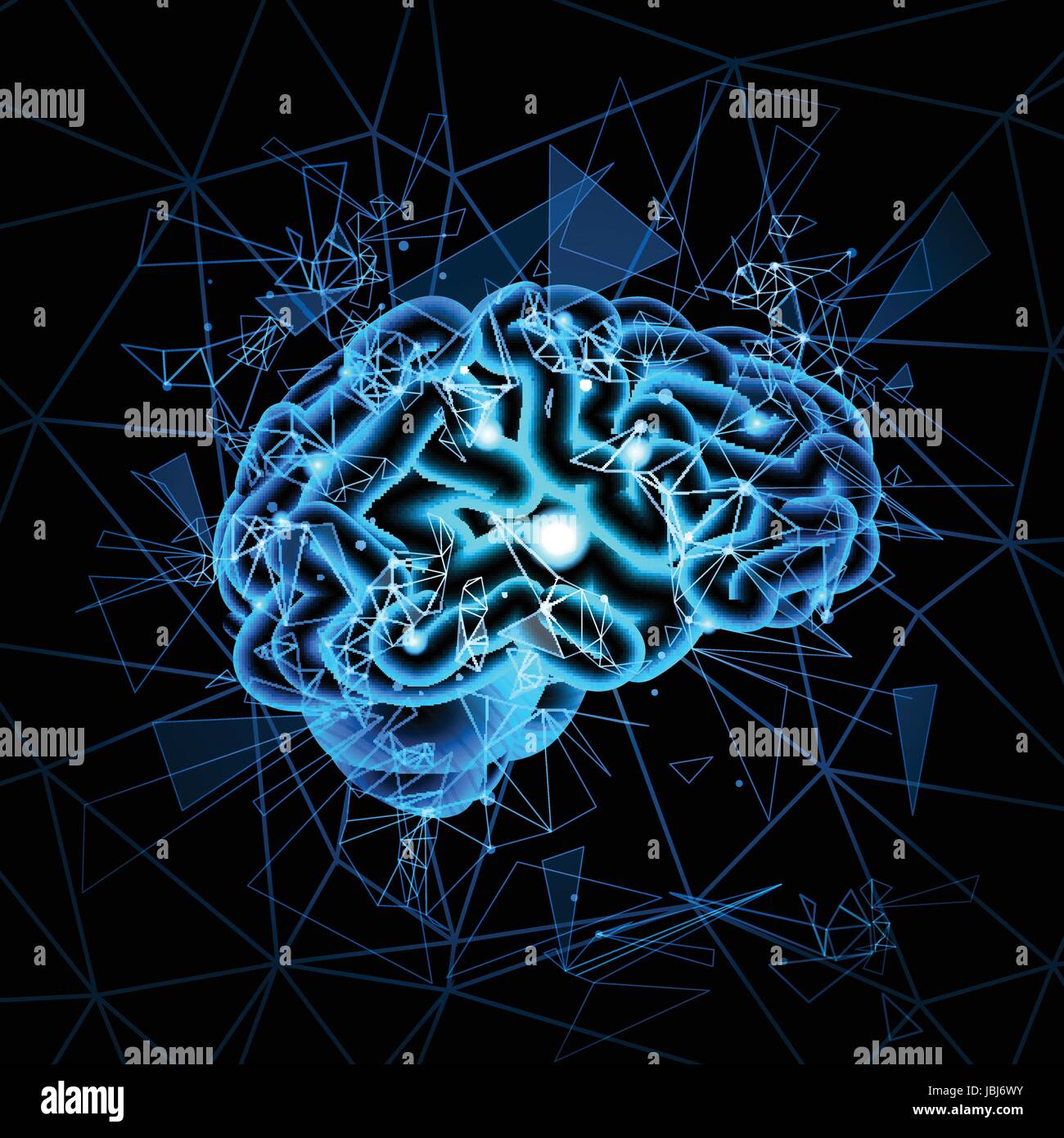 L'activité des neurones du cerveau, la médecine penser Intelligence Concept Banner Illustration de Vecteur