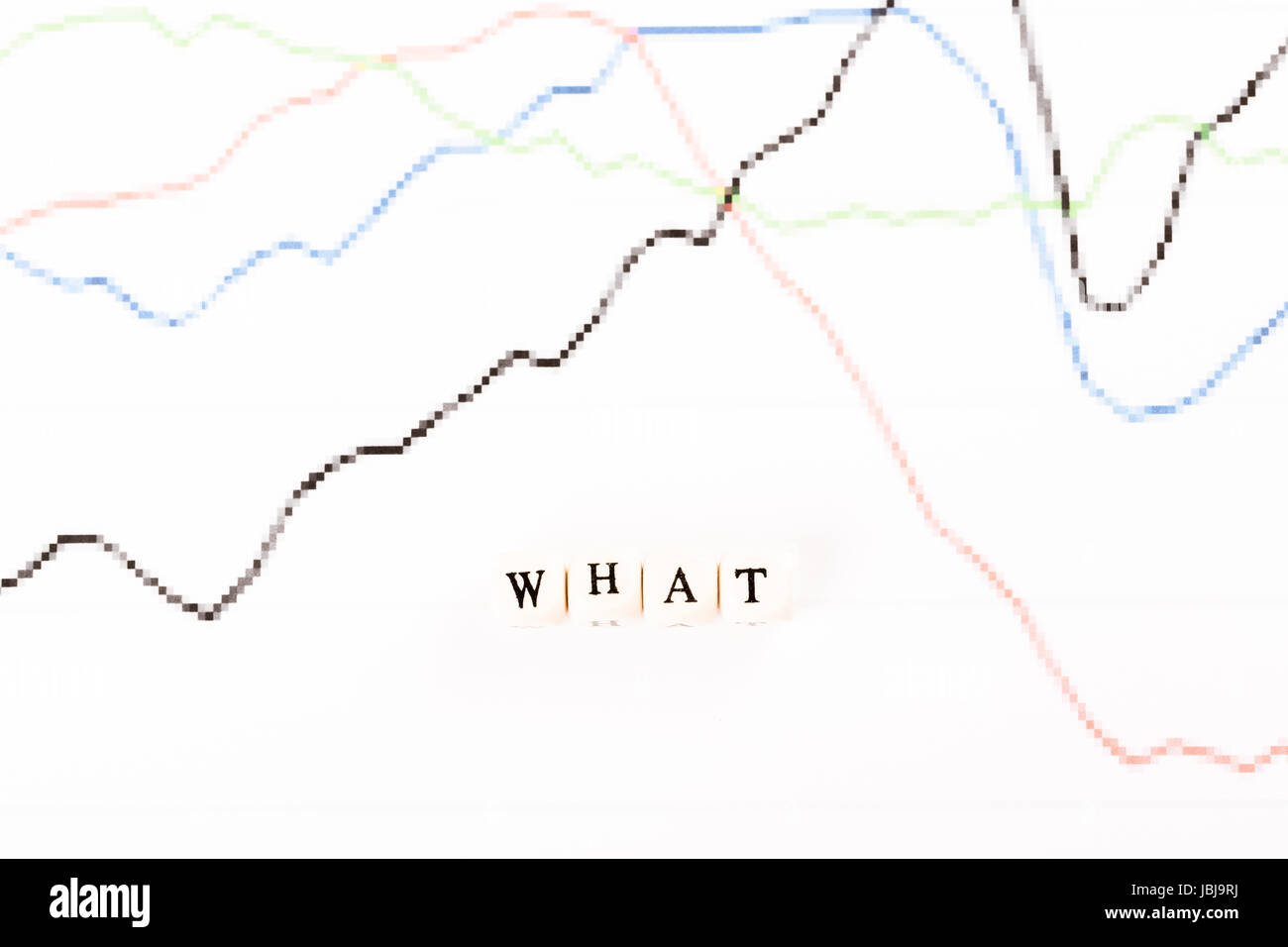 Ce qu'écrit avec des cubes en bois lettres sur financial business graph Banque D'Images