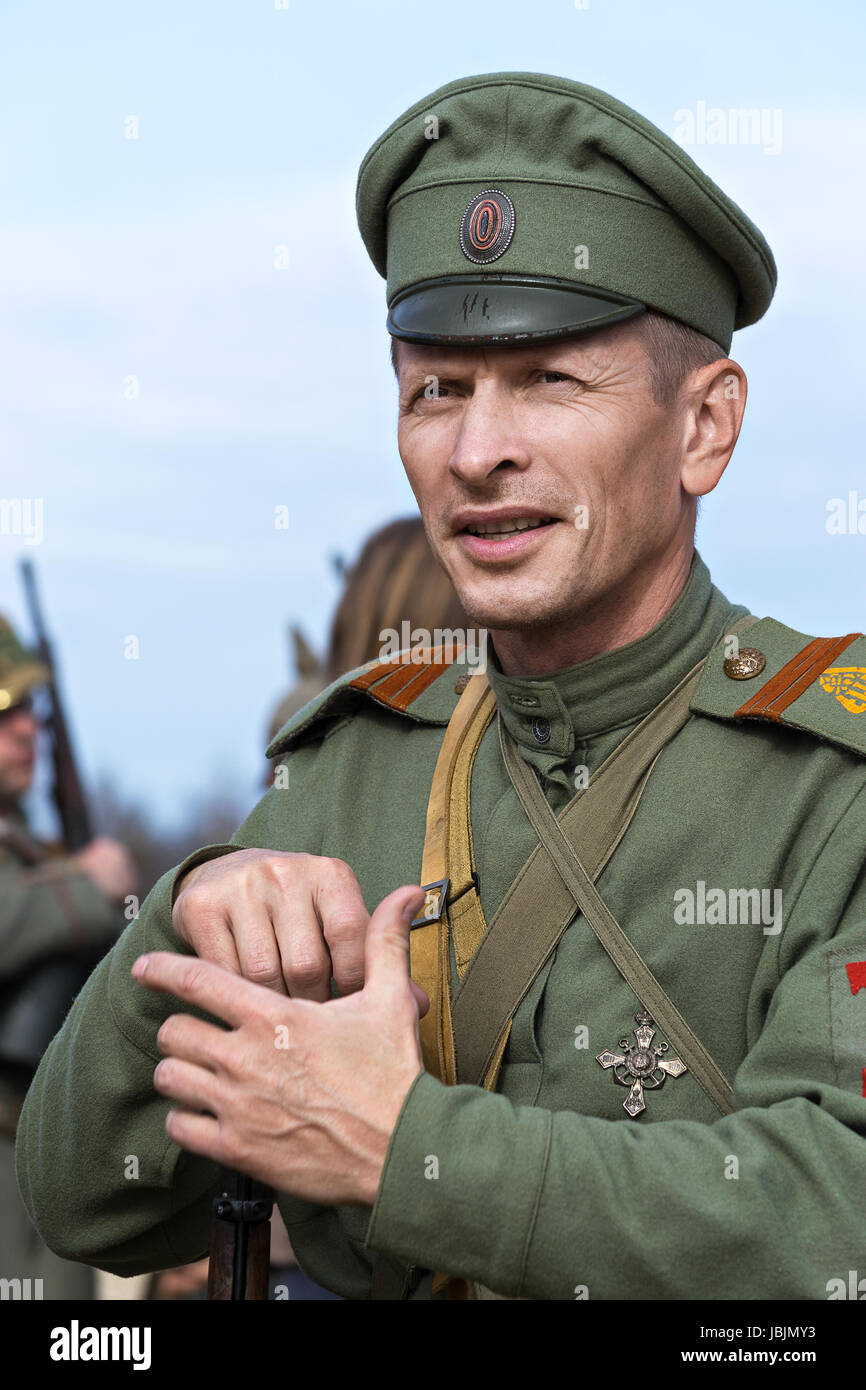 Festival historique de la première guerre mondiale à Moscou, le 2 octobre 2016. Des soldats de l'armée russe. Banque D'Images