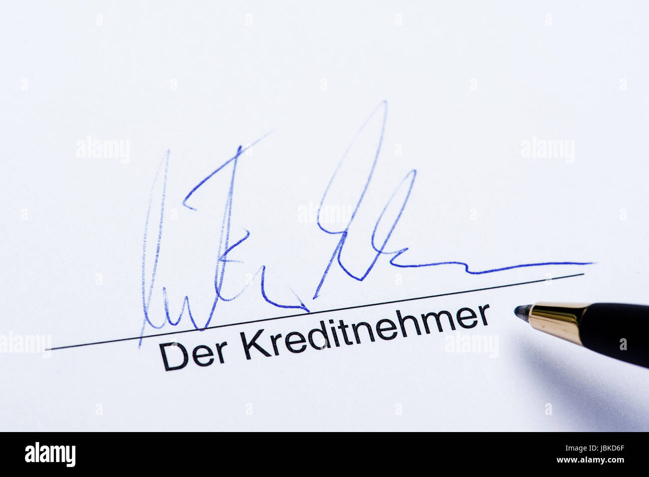 Unterschrift der Kreditnehmer Banque D'Images