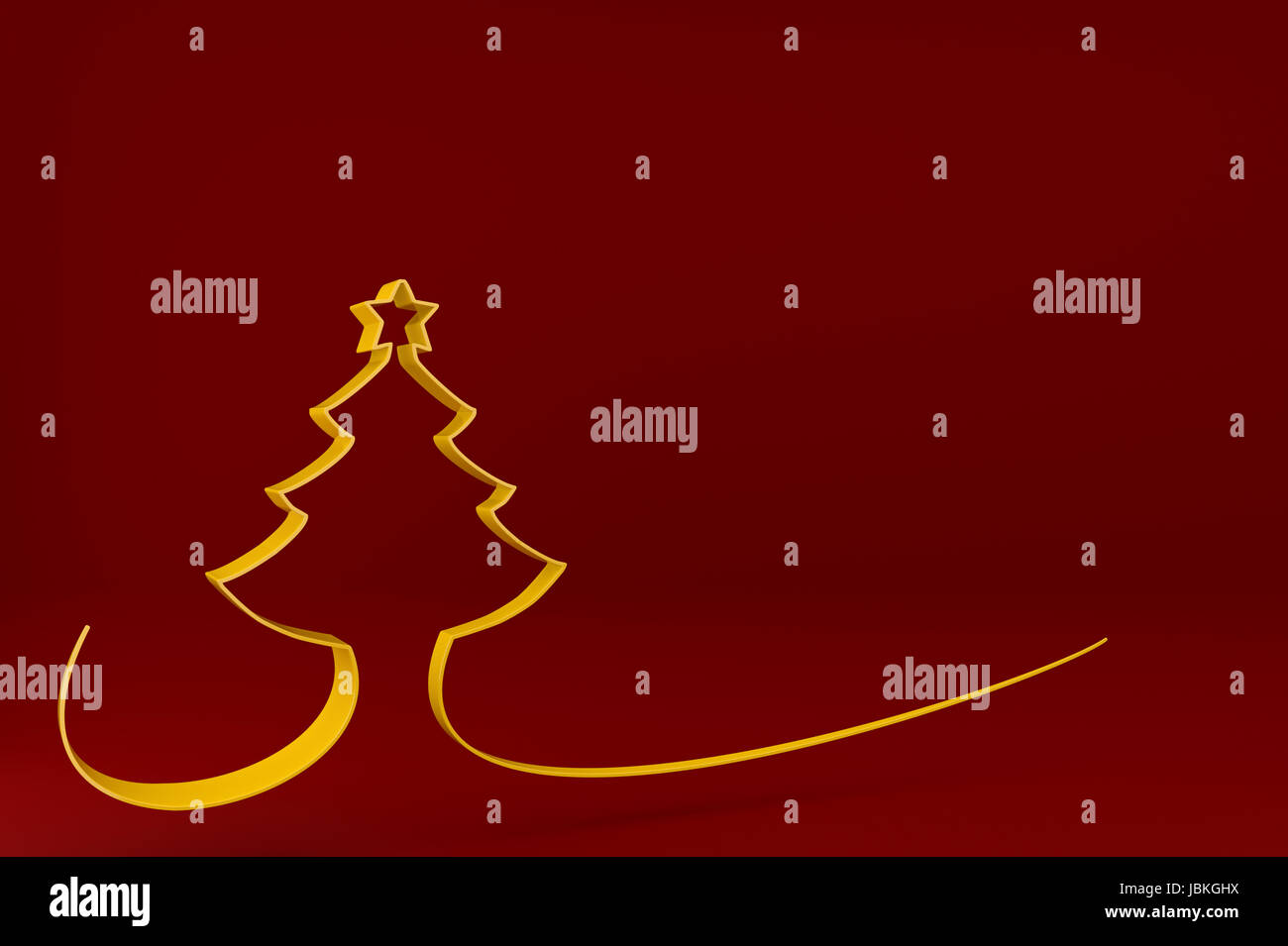 Illustration 3d de l'arbre de Noël stylisé sur fond de couleur Banque D'Images