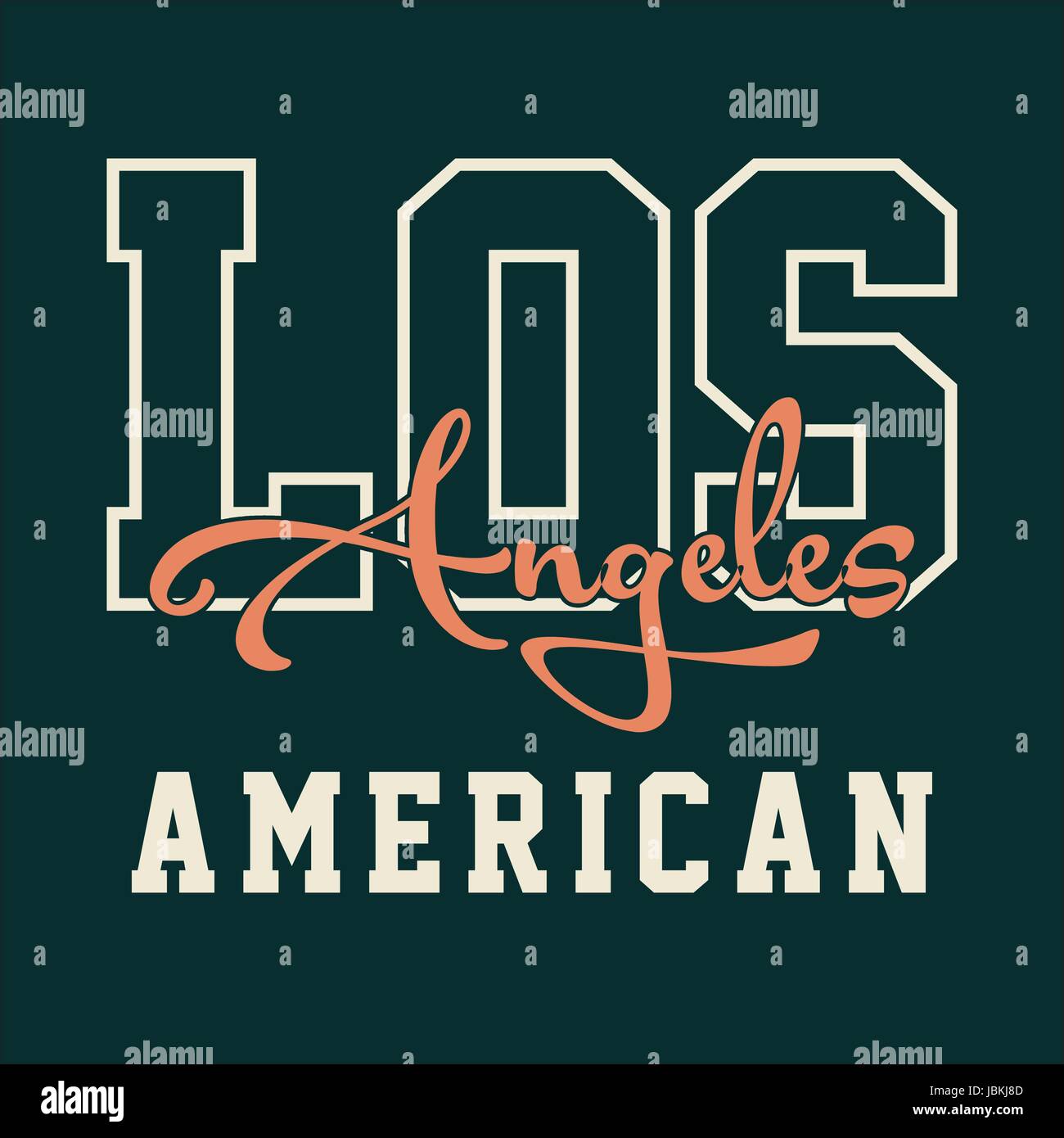 Alphabet de conception américaine de LOS ANGELES Illustration de Vecteur