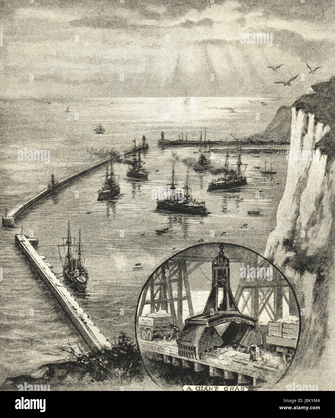 Dover Harbour de refuge achevé en 1909 Banque D'Images