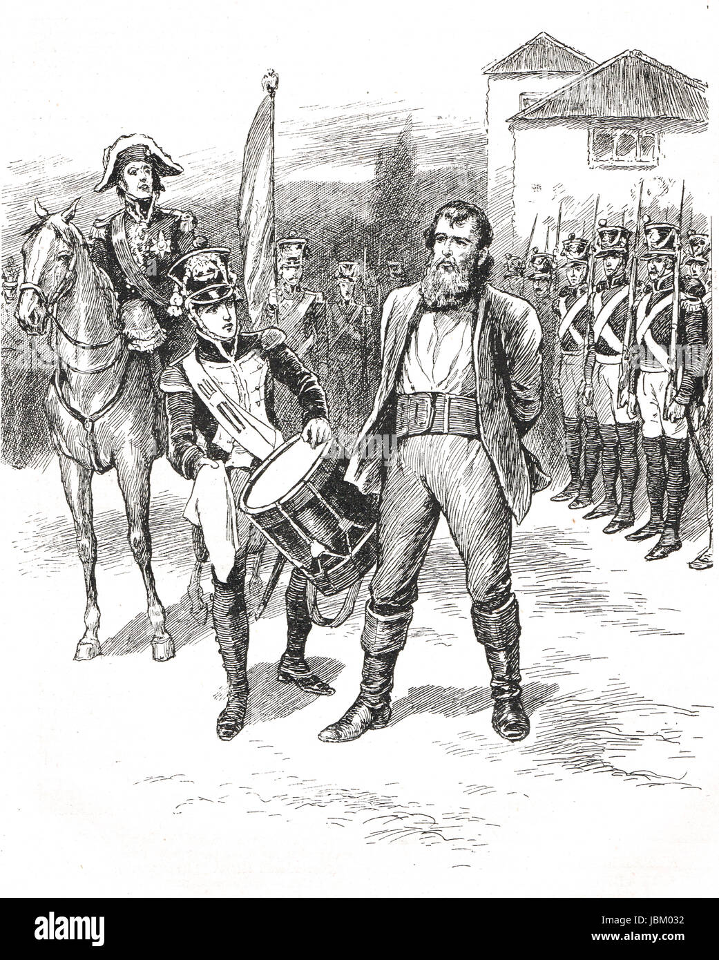 Exécution d'Andreas Hofer (chef de la rébellion contre l'invasion napoléonienne) à Mantoue, 1810 Banque D'Images
