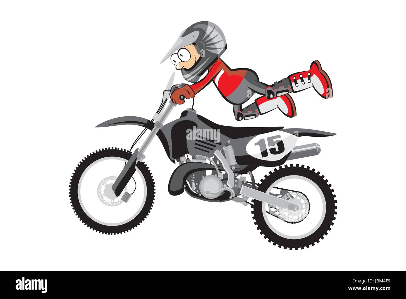 Motocross rider backgrorund isolé sur fond blanc . Style de dessin animé.  Illustration conceptuelle à propos de sport motocross Image Vectorielle  Stock - Alamy