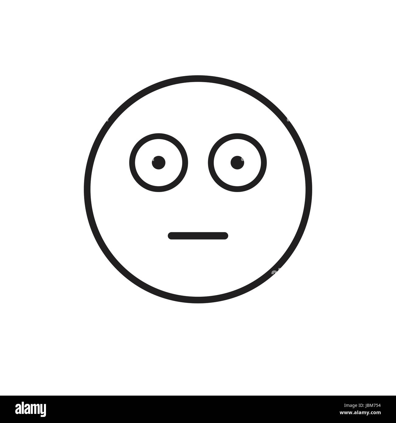 Caricature visage choqué Personnes Icône émotion Illustration de Vecteur