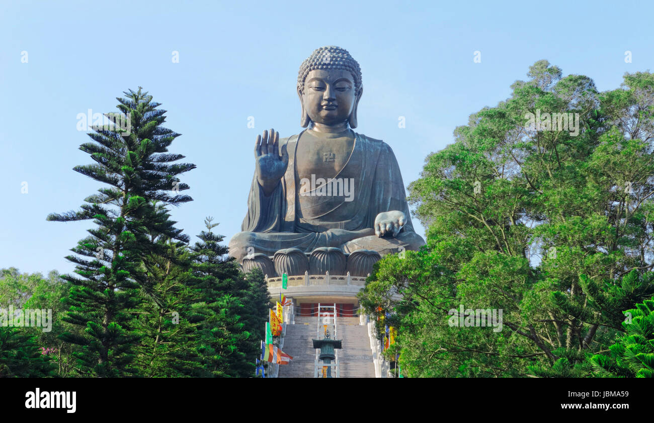 Statue du Bouddha géant dans la région de Tian Tan. Hong Kong, Chine Banque D'Images