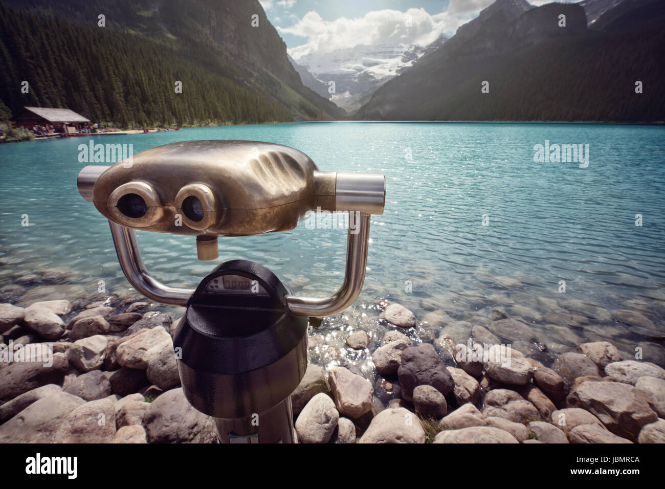 Lake Louise Mountain panorama dans le parc national de Banff, Alberta, Canada Banque D'Images