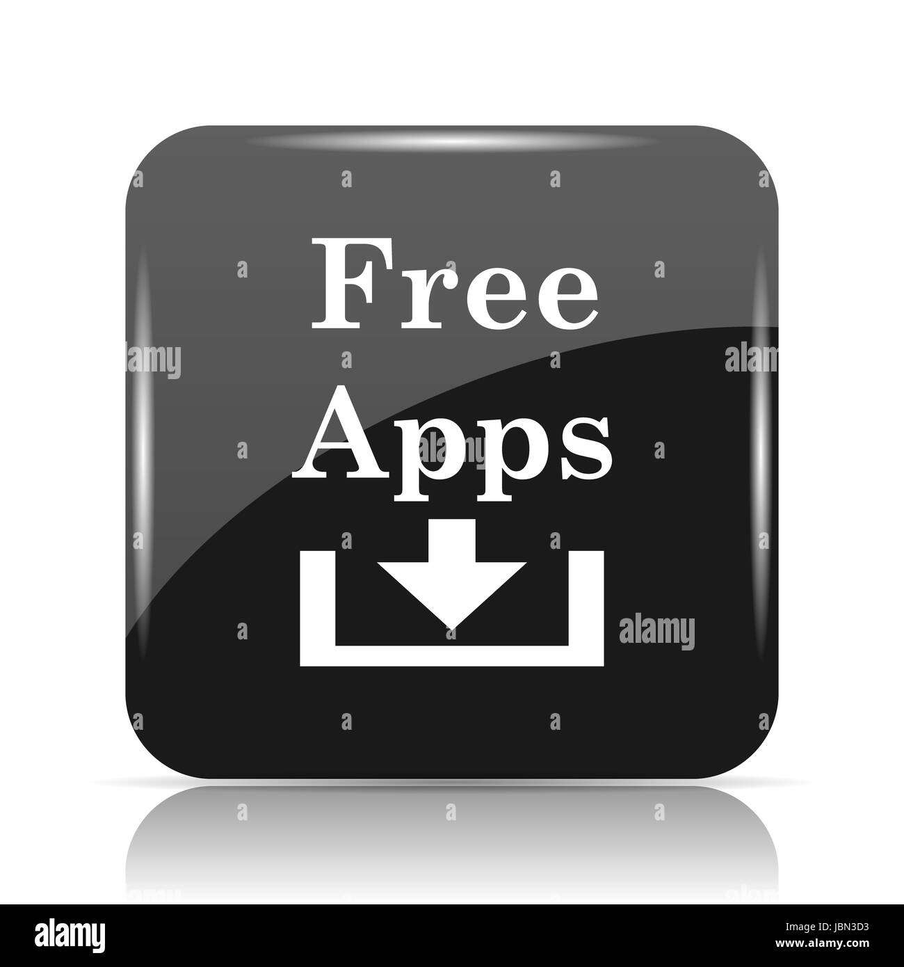 L'icône des applications gratuites. Bouton Internet sur fond blanc. Banque D'Images
