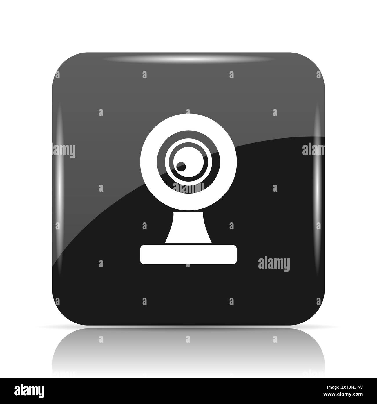Icône de la webcam. Bouton Internet sur fond blanc. Banque D'Images