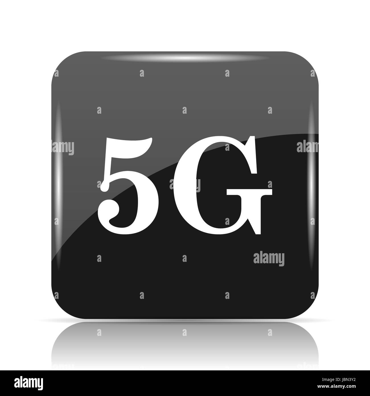 L'icône 5G. Bouton Internet sur fond blanc. Banque D'Images