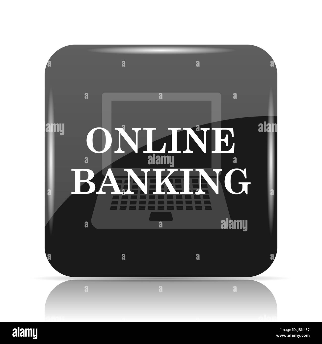 L'icône de banque en ligne. Bouton Internet sur fond blanc. Banque D'Images