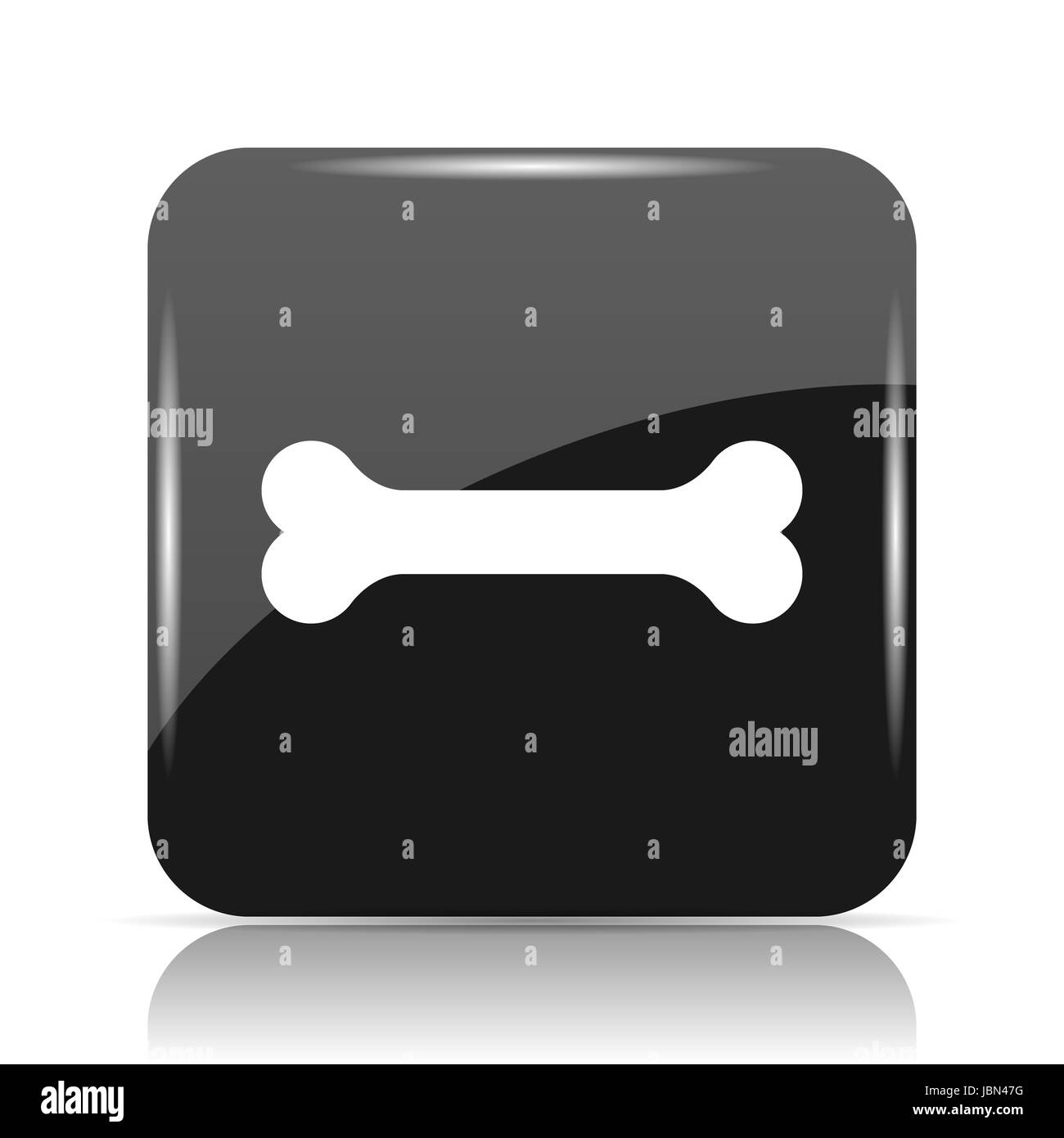 L'icône de l'os. Bouton Internet sur fond blanc. Banque D'Images