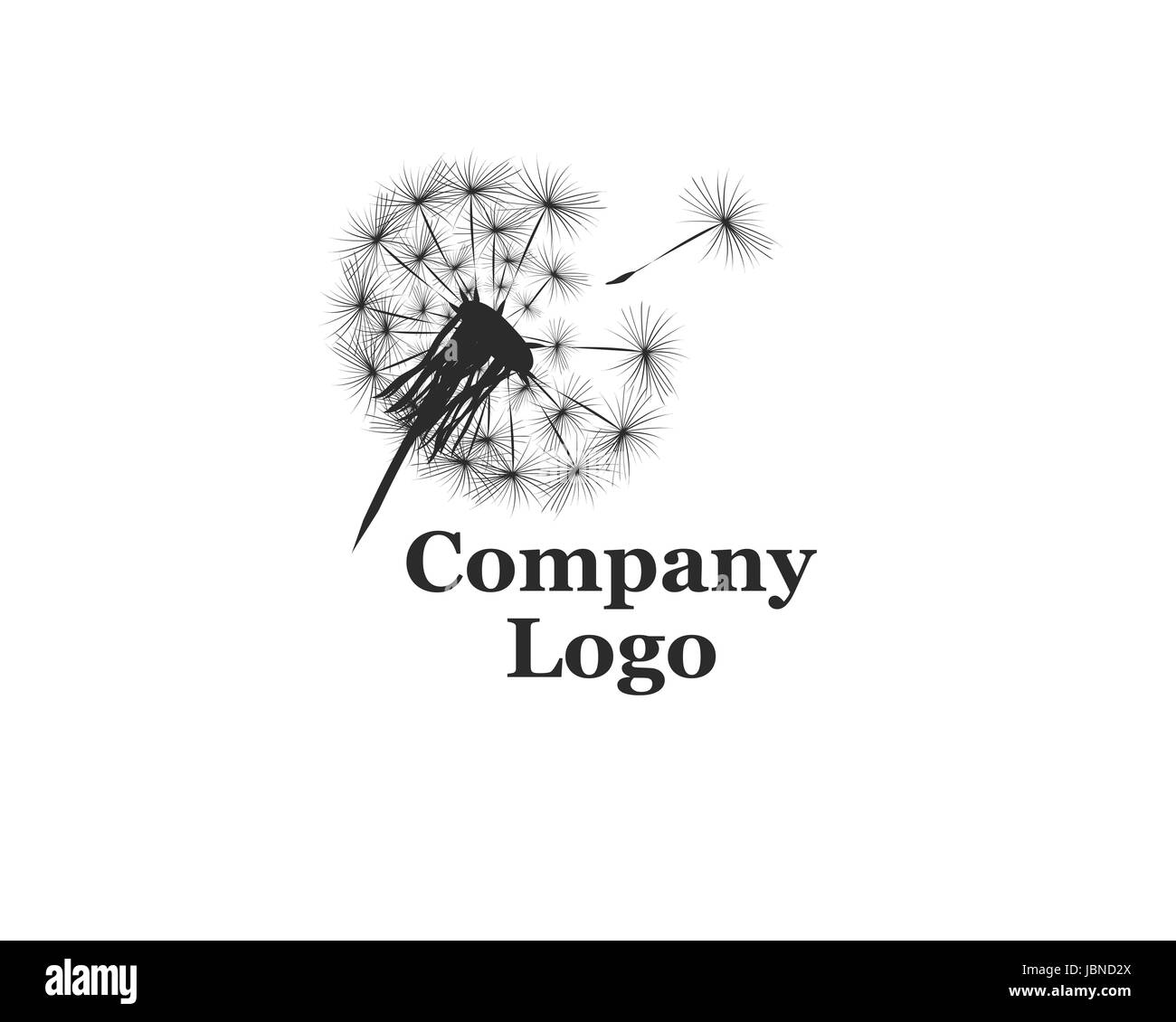 Logo de l'entreprise avec le pissenlit Illustration de Vecteur