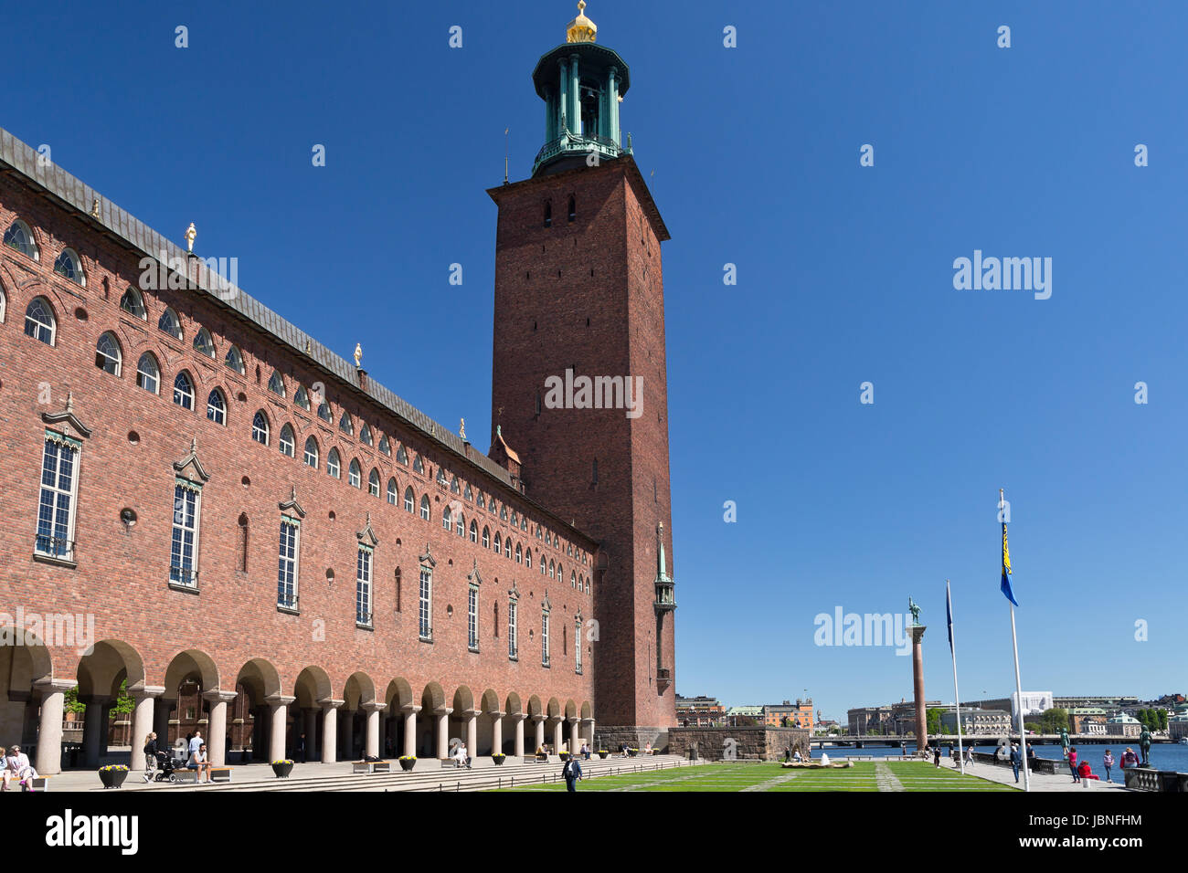 Stockholm, Suède - Stadshusterrassen jardin à l'Hôtel de Ville (Stadshuset), Kungsholmen Banque D'Images