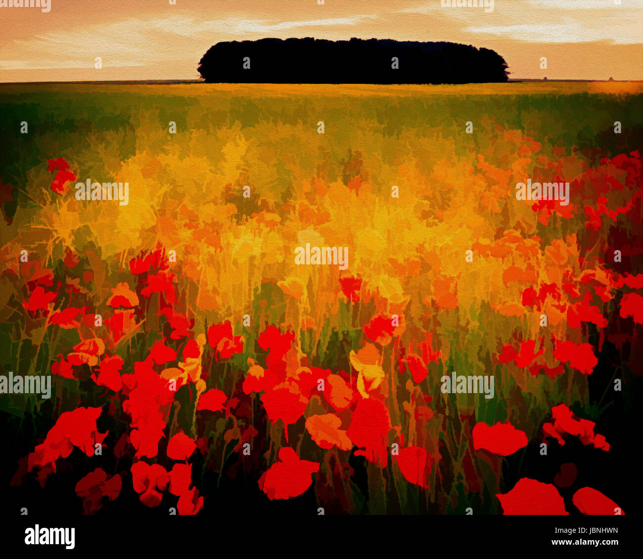 L'art numérique : l'été dans les Cotswolds, Grande-Bretagne Banque D'Images