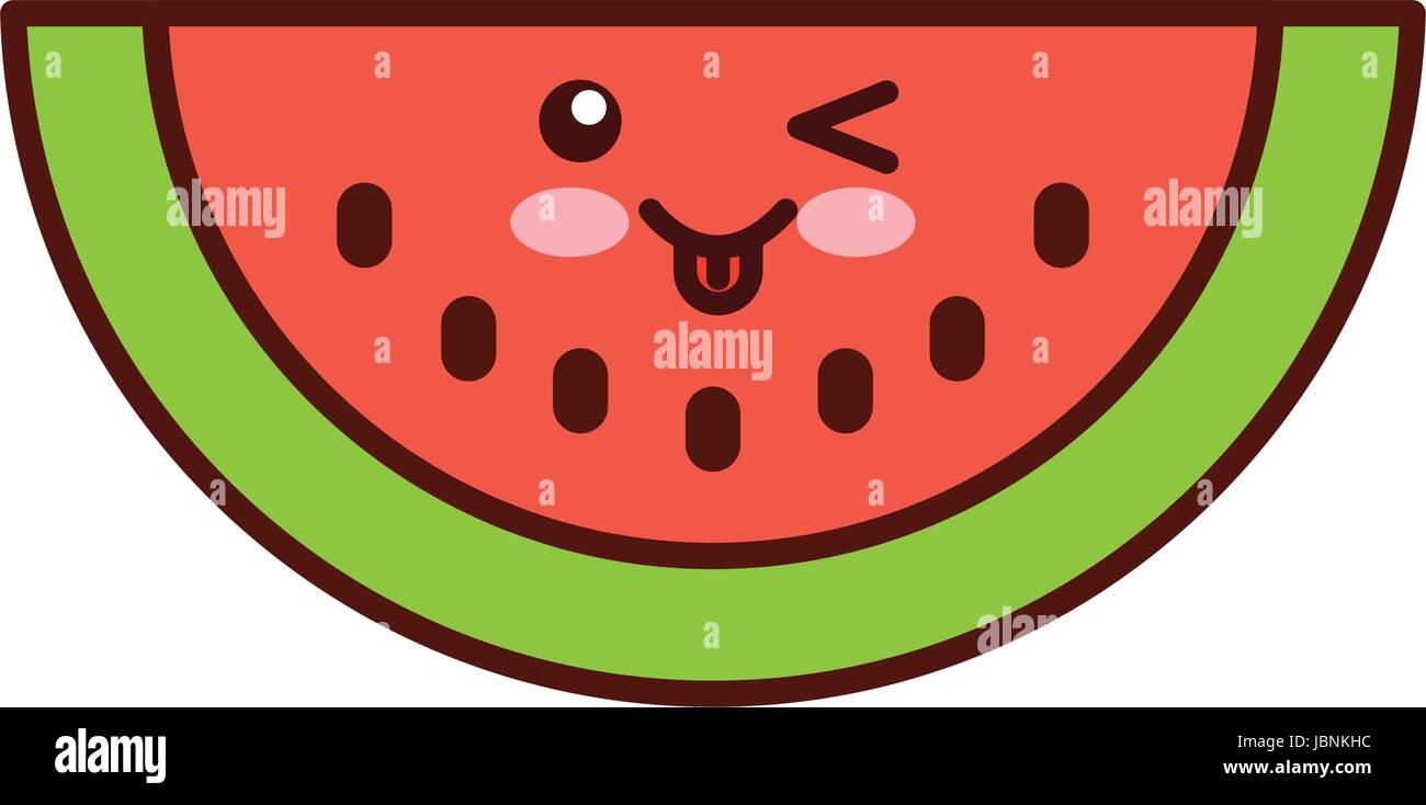 Fruits Frais Caractere Kawaii Pasteque Image Vectorielle Stock Alamy