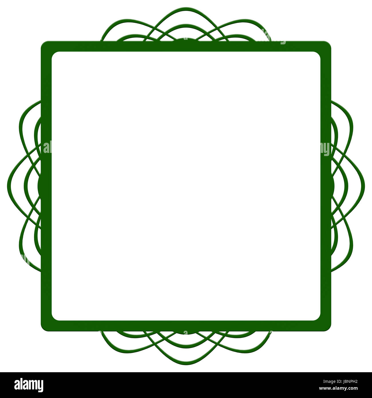 Vintage cadre vert sur fond blanc Banque D'Images