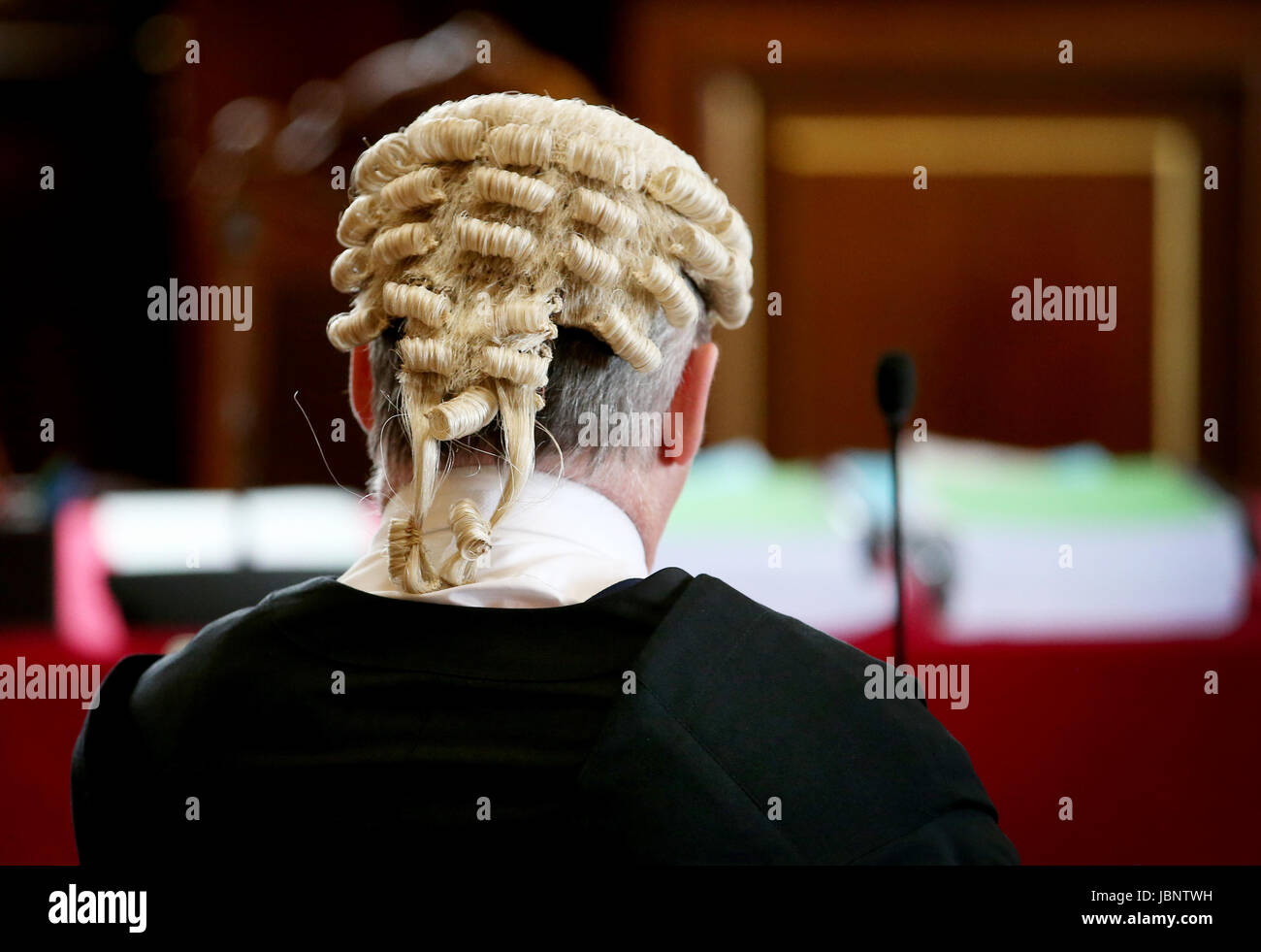 Un défenseur prend part à une audience publique de la Cour suprême dans la ville Chambers, Édimbourg, la première fois que la plus haute juridiction du Royaume-Uni a siégé en dehors de Londres. Banque D'Images