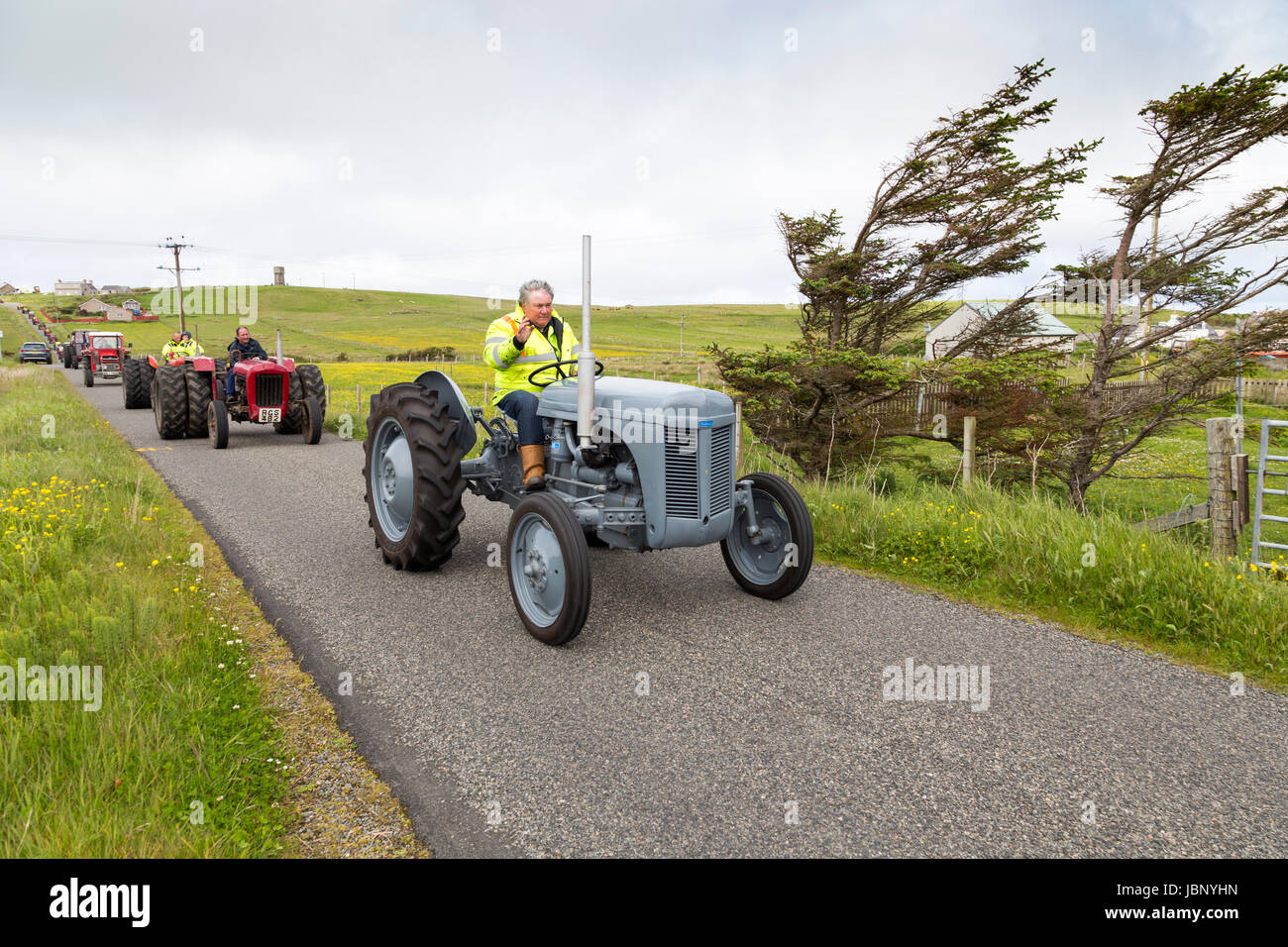 Les tracteurs à Ness Isle Of Lewis Western Isles Hébrides extérieures, Royaume-Uni Banque D'Images