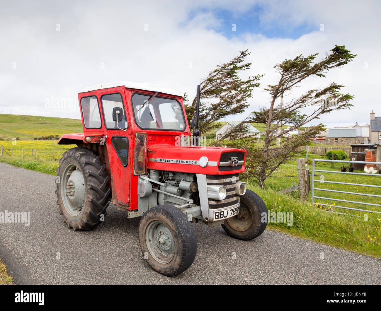 Le tracteur à Ness Isle Of Lewis Western Isles Hébrides extérieures en Écosse United Kingdom Banque D'Images