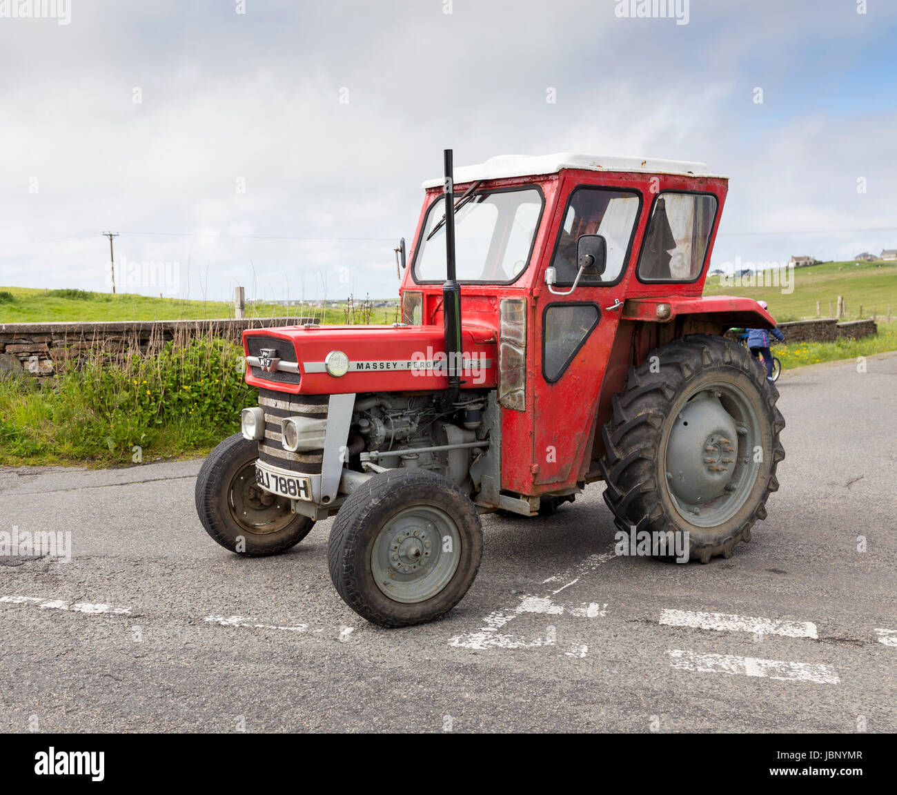 Le tracteur à Ness Isle Of Lewis Western Isles Hébrides extérieures en Écosse United Kingdom Banque D'Images