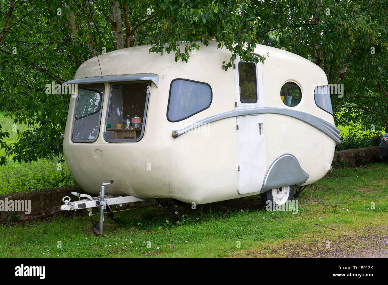 Une caravane Willerby 1954 Vogue Anglais Banque D'Images