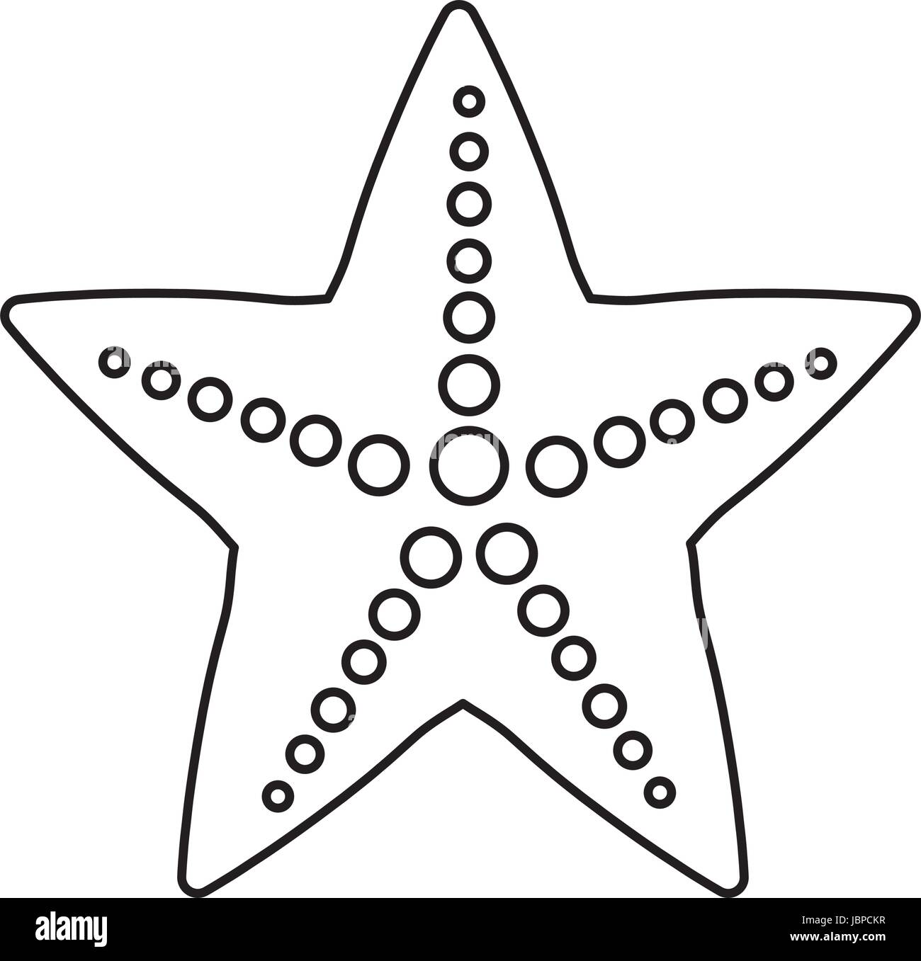 Étoile de beauté ligne animal qui vivent dans la mer Illustration de Vecteur