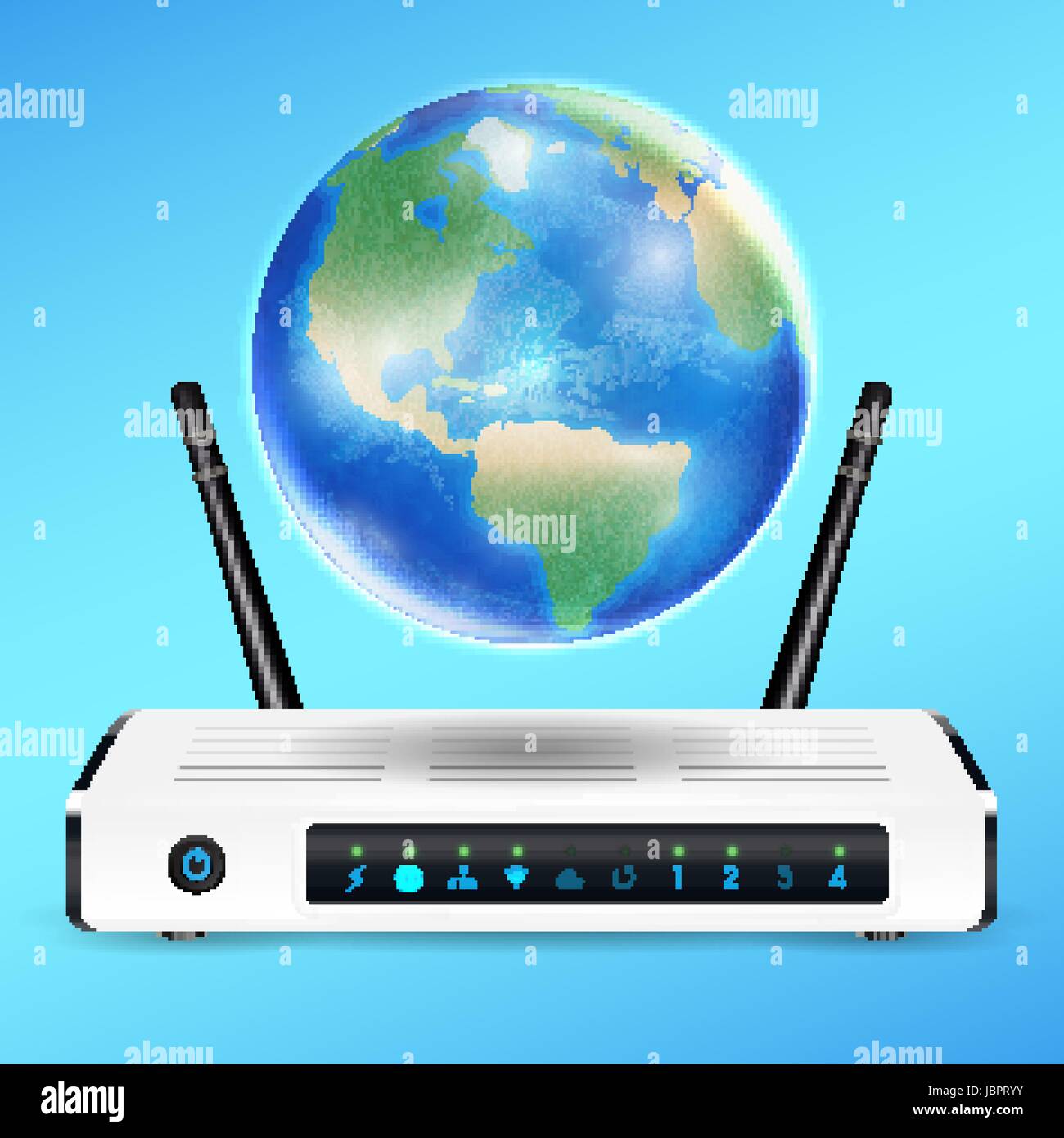 Globe terrestre avec modem routeur internet connect Illustration de Vecteur Globe terrestre avec modem routeur internet connect Illustration de Vecteur