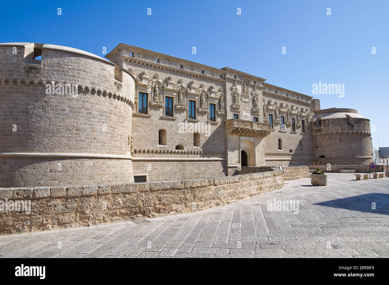 De Monti Château de Corigliano d'Otranto. Les Pouilles. L'Italie. Banque D'Images