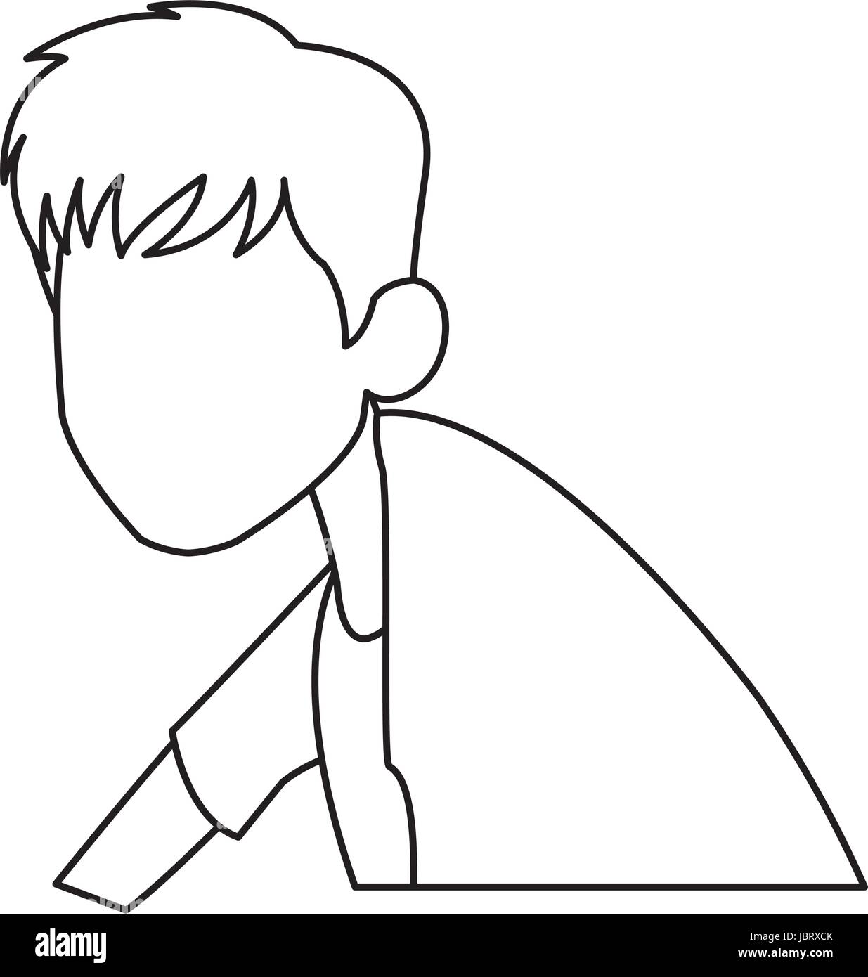 L'homme dessin animé avec image patient malade de la grippe Illustration de Vecteur