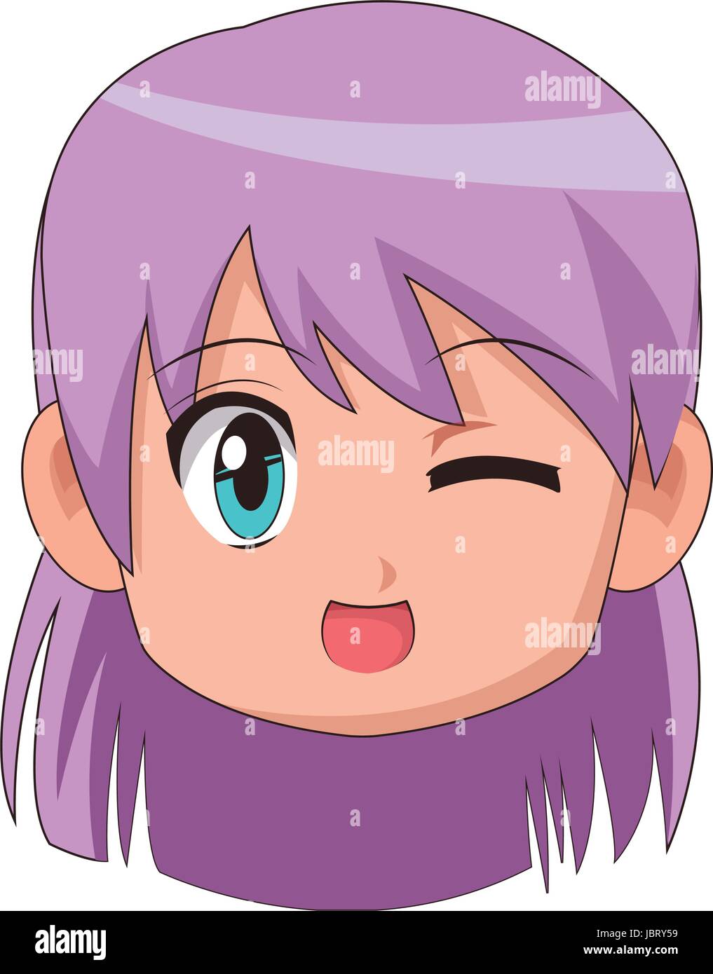 Petite fille anime cute cartoon caractère chibi Illustration de Vecteur