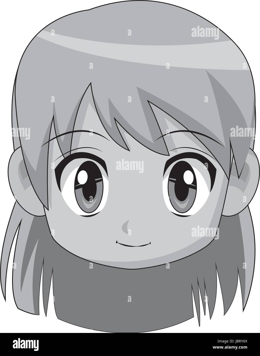 Cute cartoon anime chibi girl libre vector illustration Image ...