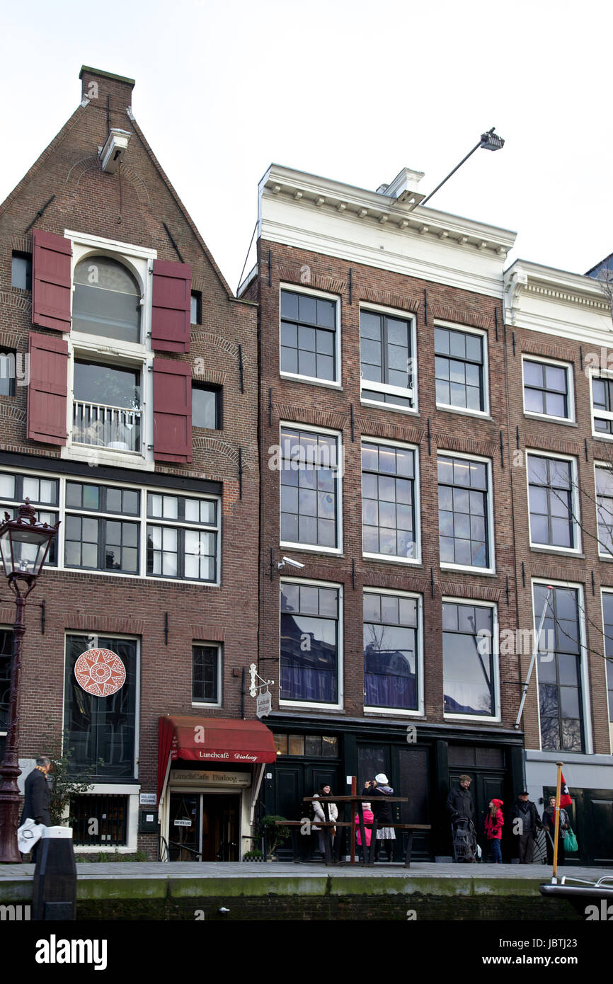 La maison d'Anne Frank, Amsterdam, Pays-Bas Banque D'Images