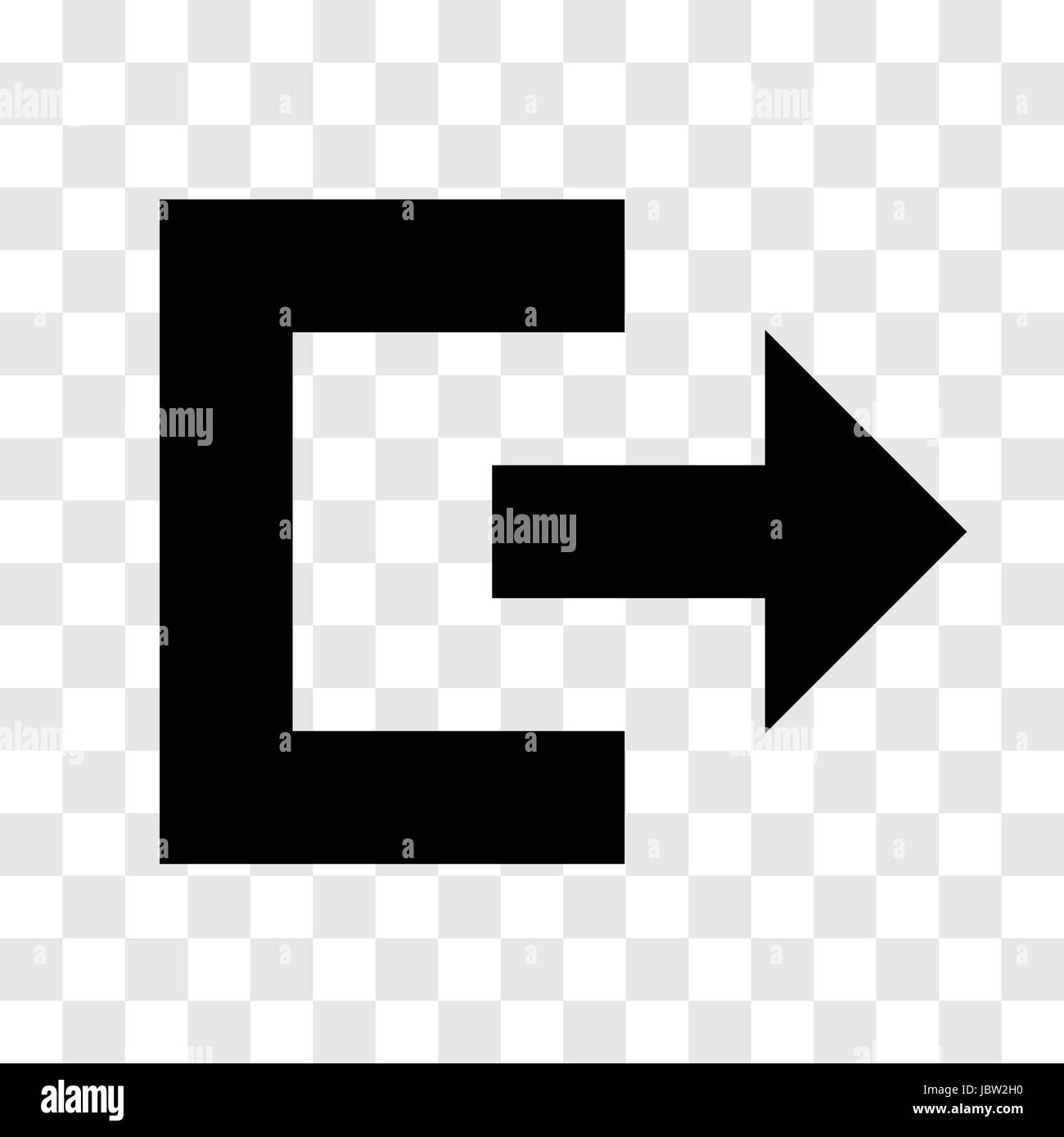 Icône quitter, symbole iconique sur la transparence réseau. Vector design iconique. Illustration de Vecteur