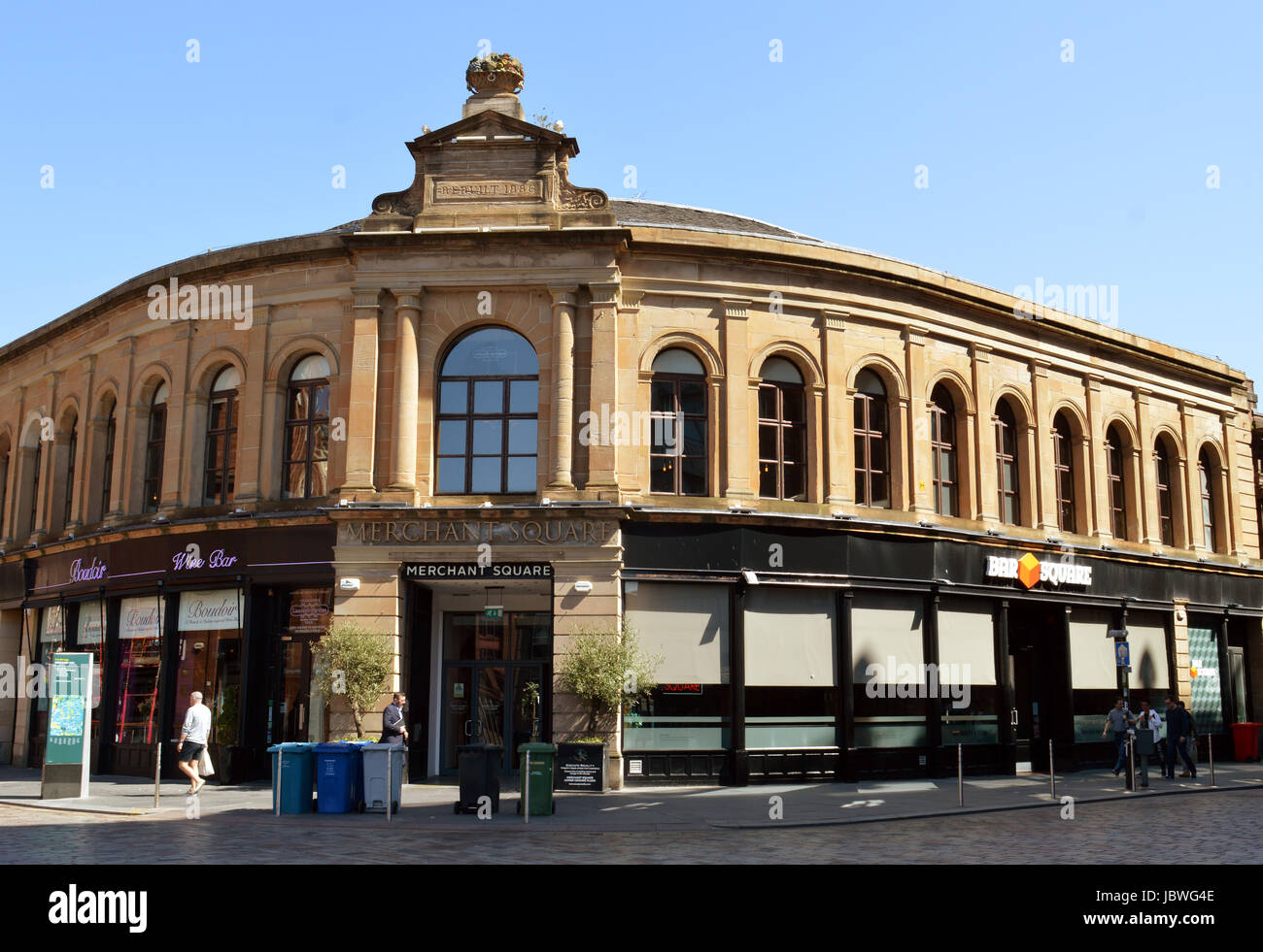 GLASGOW, ÉCOSSE - 3 mai 2017 : Merchant Square faisait autrefois partie de l'ancien musée fruitmarket. Construit en 1800 et reconstruit en 1886, il est maintenant à la maison à tren Banque D'Images