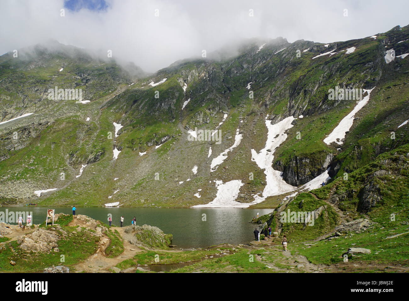 Chalet Lac Balea Balea Lac glacier plus à côté de la route Transfagarasan, montagnes de Fagaras en Roumanie Banque D'Images