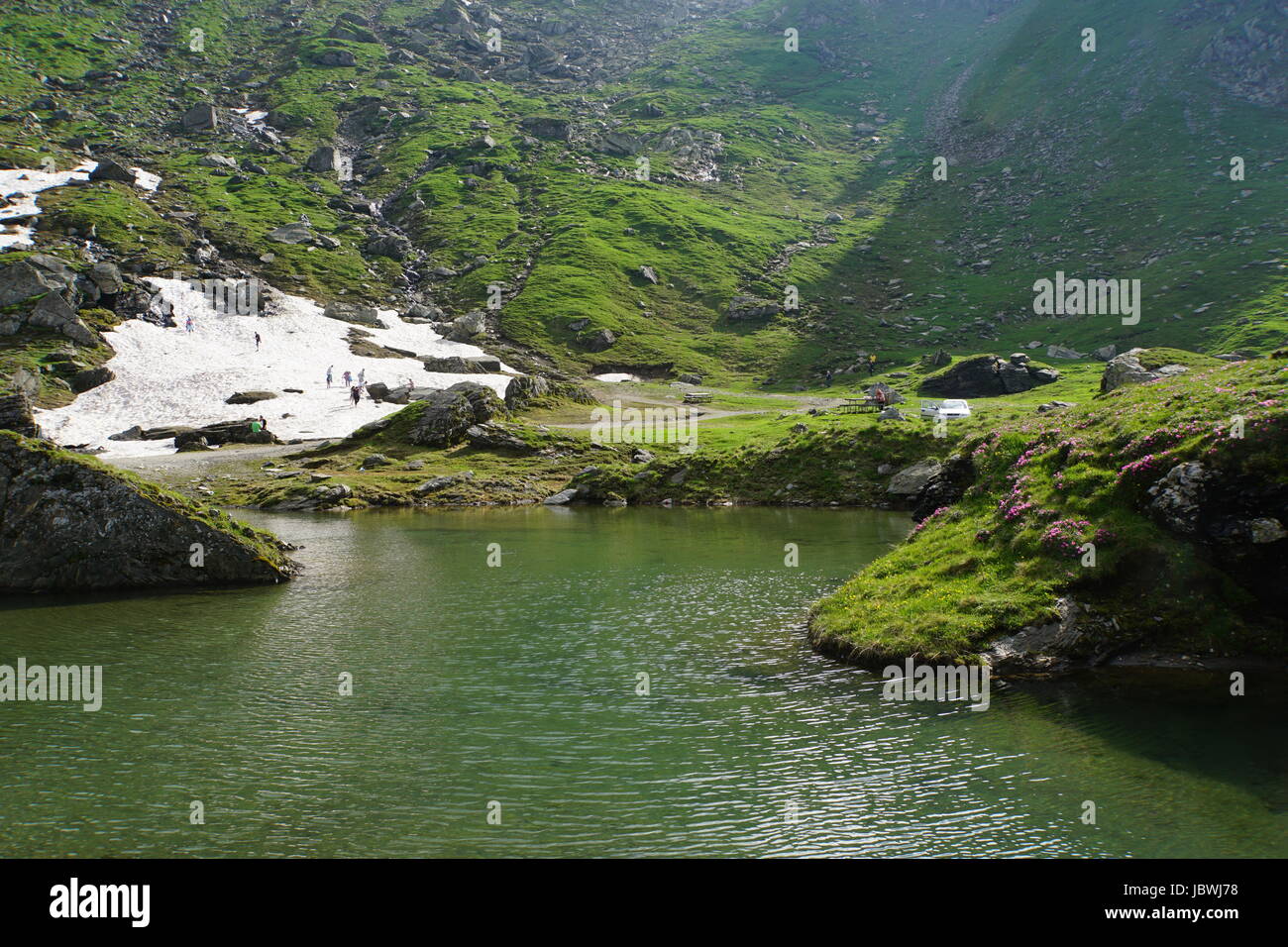 Chalet Lac Balea Balea Lac glacier plus à côté de la route Transfagarasan, montagnes de Fagaras en Roumanie Banque D'Images
